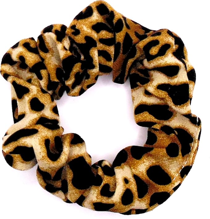 Scrunchie panterprint donkerbruin