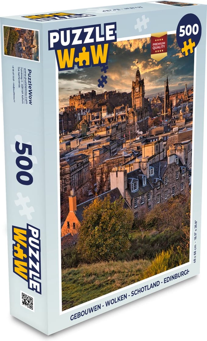 Puzzel Gebouwen - Wolken - Schotland - Edinburgh - Legpuzzel - Puzzel 500 stukjes
