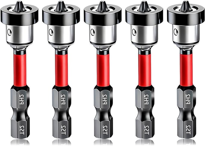 Set van 5 Magnetische Schroefbits van 50mm van S2 Legeringstaal voor Handboor en Elektrisch Gereedschap