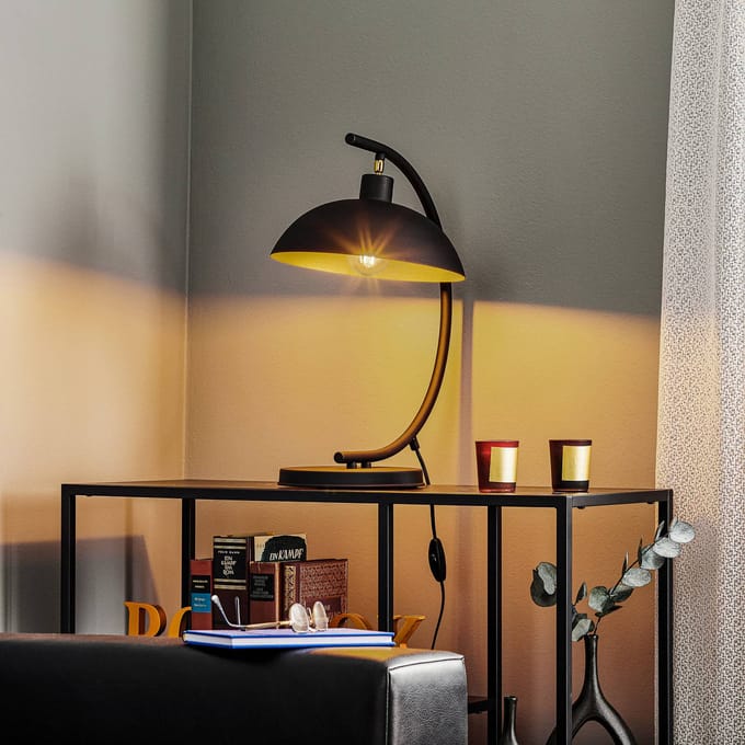 ALDEX Tafellamp 1036, 1-lamp, zwart-goud
