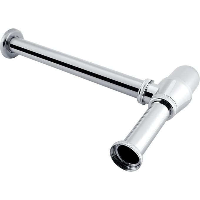 Siphon de lavabo rond en alliage de zinc chromé pour salle de bain et cuisine white