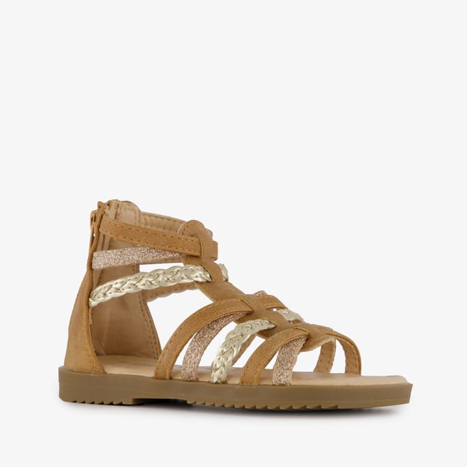Blue Box meisjes sandalen cognac met glitter - Maat 24