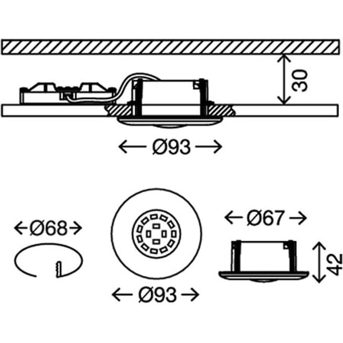 Briloner LED inbouwspot Attach One, mat nikkel, IP65