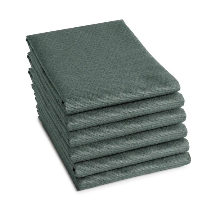 DDDDD - 6x Theedoek - Akira 60 x 65 cm - Groen - Set van 6 stuks
