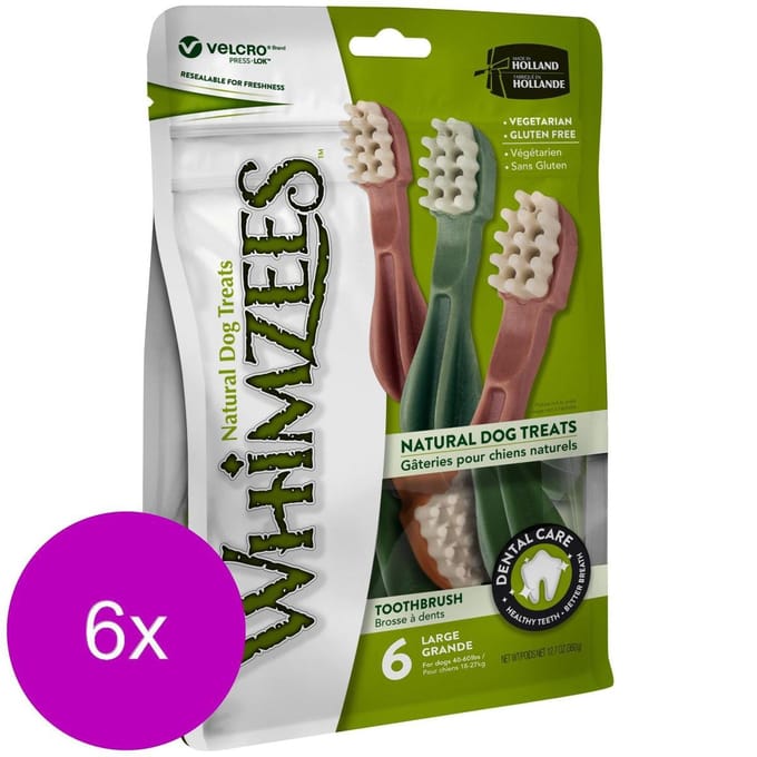 Whimzees Tandenborstel Large - Hondensnacks - 6 x 6x14.5 cm