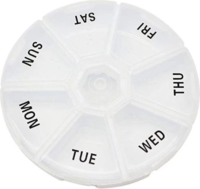 Pillendoos / medicijndoos voor onderweg - 7 dagen - transparant