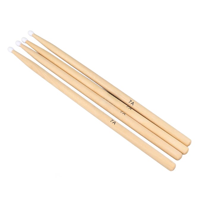 2 Paar Drumstokken Esdoornhout 7A Nylon Tip Drumstokken Percussie Instrument Accessoires black