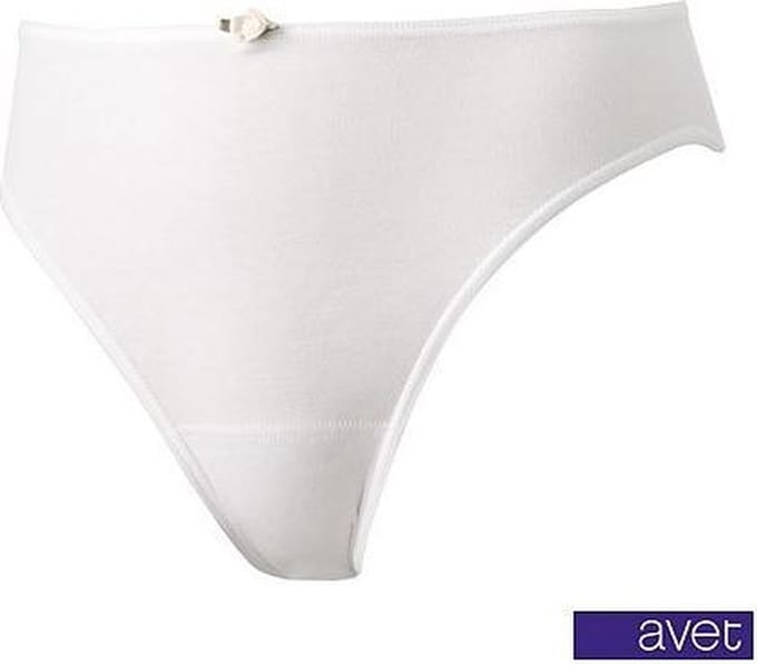 3367 dames bikini slip - Elastisch katoen dames onderbroek- Mini slip wit en zwart - Wit / L