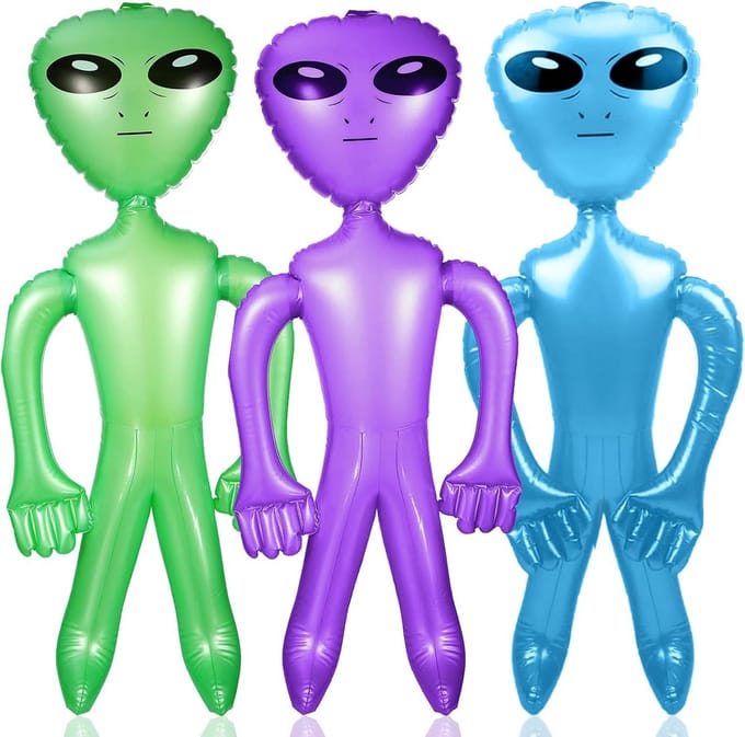 Set van 3 Opblaasbare Aliens (85 cm) voor Feestdecoratie