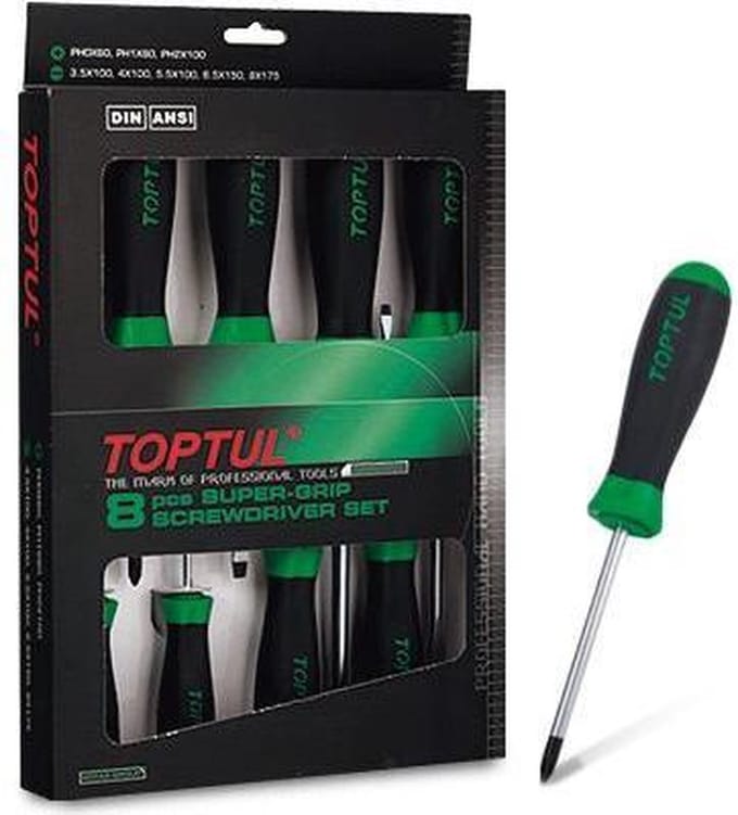 Toptul Schroevendraaierset 8 Delen met Magnetische Tips
