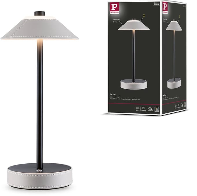 Mobiele tafellampen Pellini White Switch 300lm 2W Beige, Zwart mat