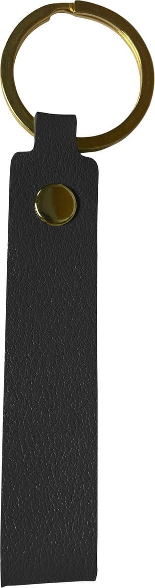 Sleutelhanger Leer Dun Sleutelhanger Leer met Sleutelring Sleutelhanger - Zwart