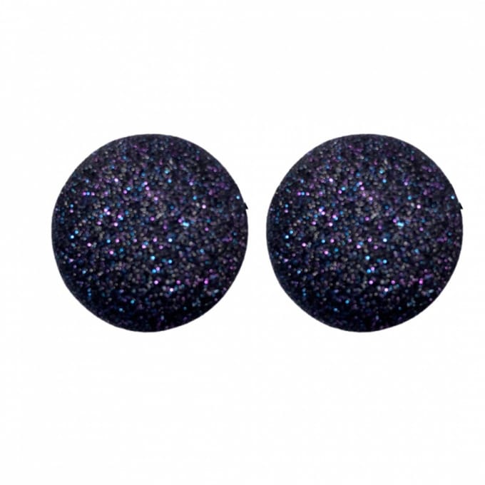 Clip oorbellen zwart Disco dip 2.5 cm
