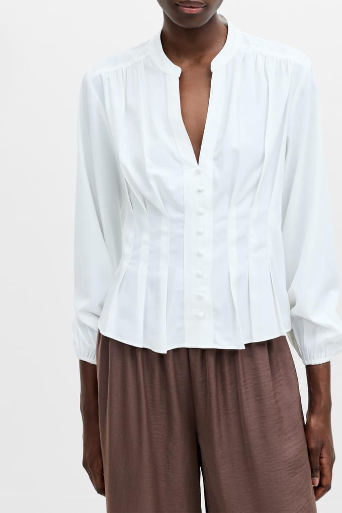 French Connection Crepe Pleat Top Summer White size 10 | Blouses Outlet | Women | White