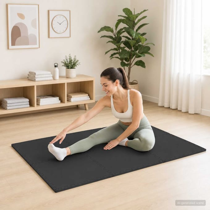 vidaXL - Vloermatten - 40 - st - Zwart - 14,4 - m² - EVA - Schuim