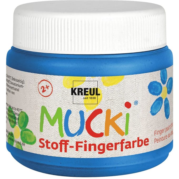 MUCKI-stof-Vingerverf, 150 ml - Blauw