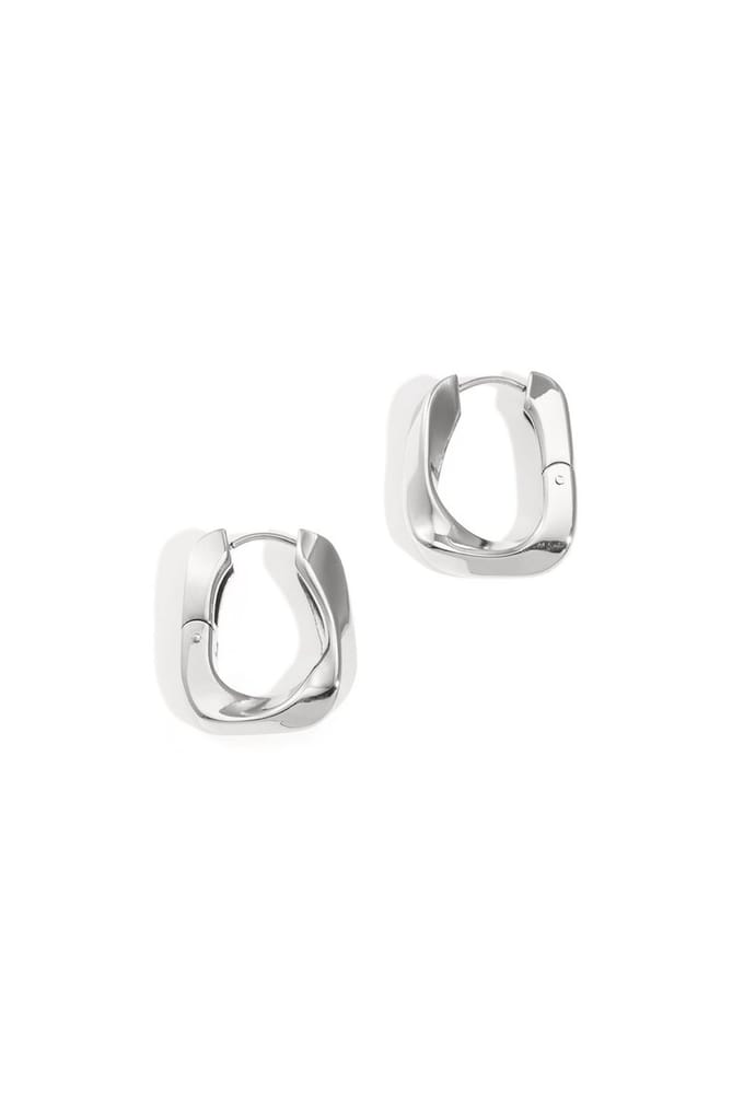 Bijoutheek Oorringen Ovaal Twist Zilver
