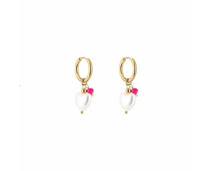 Cute babe fushia parel oorbellen
