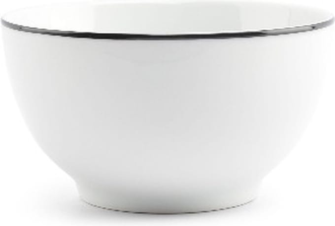 BonBistro Kom 14xH8cm black rim Basic White (Set van 6)