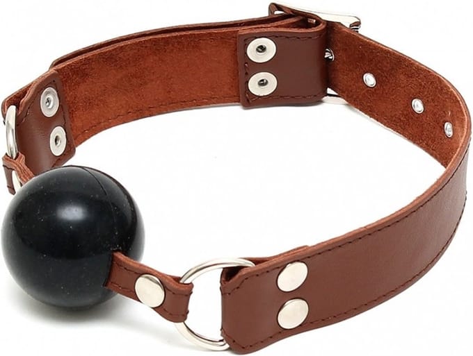 Bondage Play leren mondknevel met ball gag