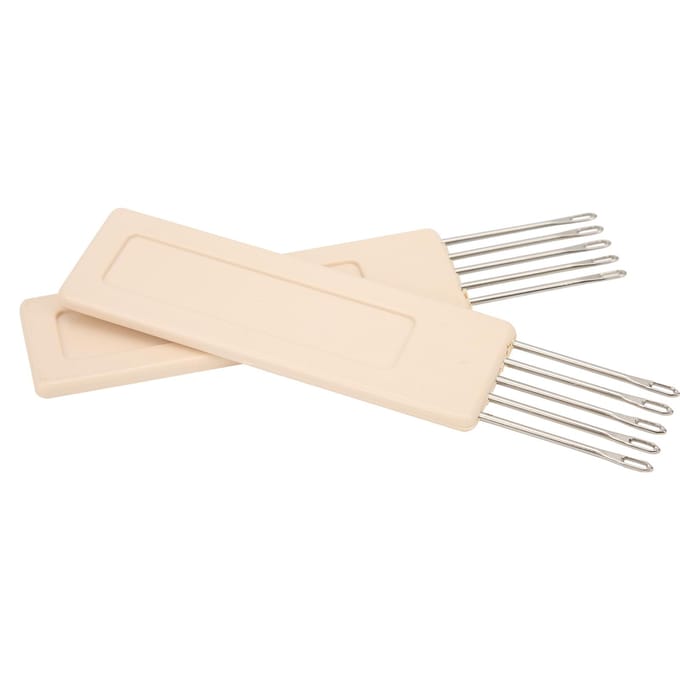Lot de 2 outils d'aiguille de transfert à 5 griffes, anti-rayures, accessoires durables pour machines à tricoter universelles. white