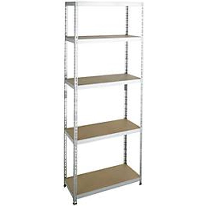 Legbordstelling - zware belasting - complete stelling - met 5 legborden - B 920 x D 300 x H 2400 mm - gegalvaniseerd