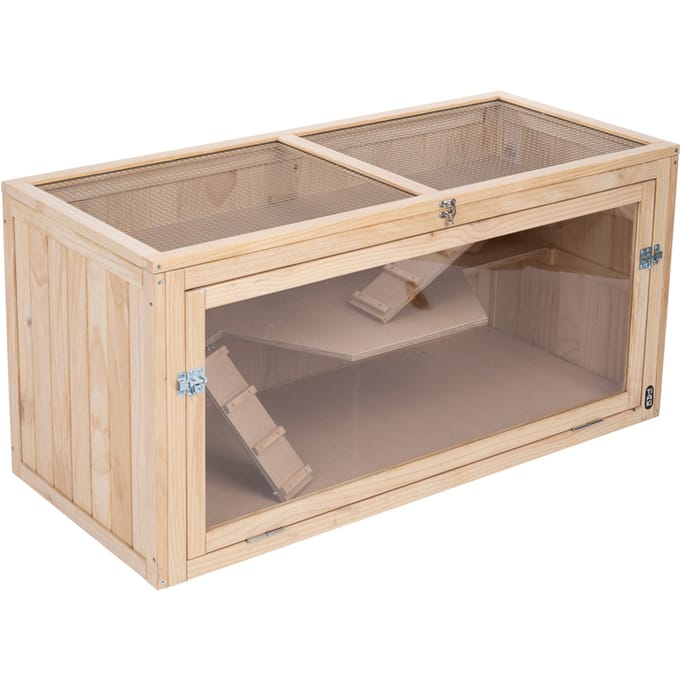 TIAKI houten hamsterkooi 115x50x55.3cm klein dier