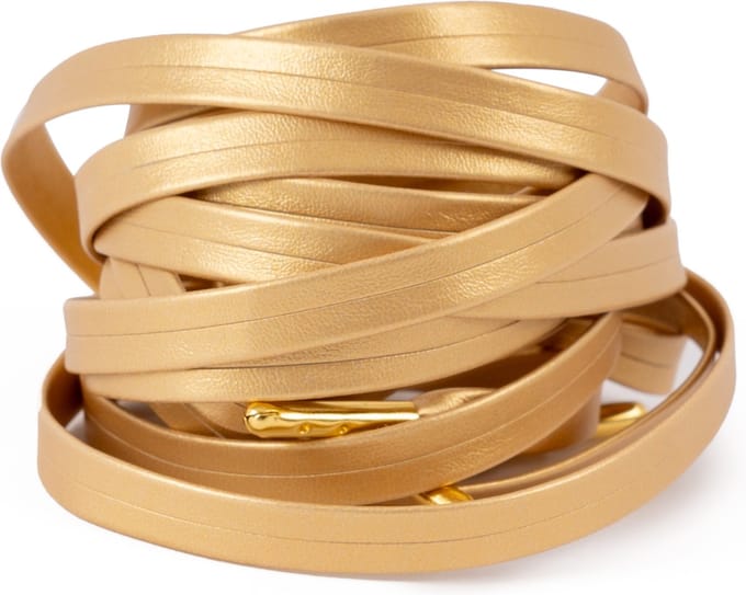 GBG Sneaker Veters Leer 140CM - Goud - Gold - Schoenveters - Laces