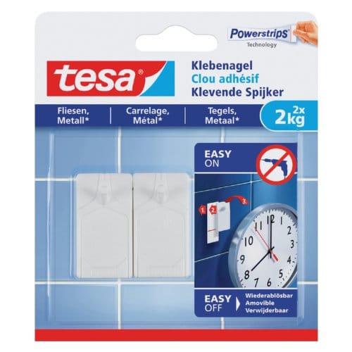tesa nagel tegels & metaal verstelbaar badkamer keuken herbruikbaar – 2 stuks 4kg