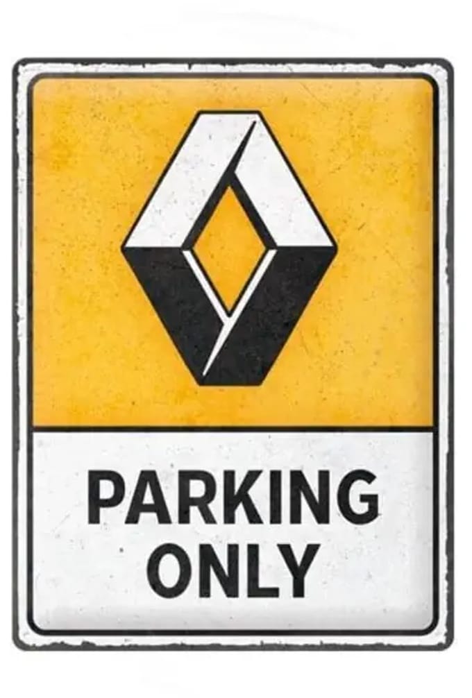 Metalen Bord 30 x 40cm Renault Parking Only