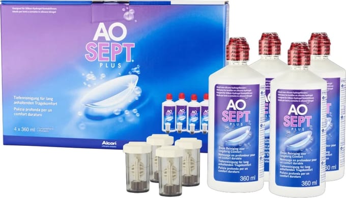 AOSEPT PLUS [4x 360ml + 4x lenshouder]
