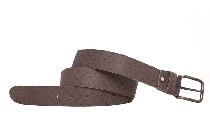 TRESANTI | DANI | Nubuckleren riem met reliëf | Donker bruin | Size 95