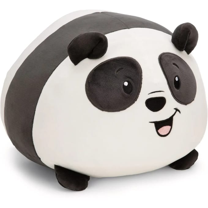 Nici knuffelkussen panda 30x34cm pluche zwart-wit kussen.