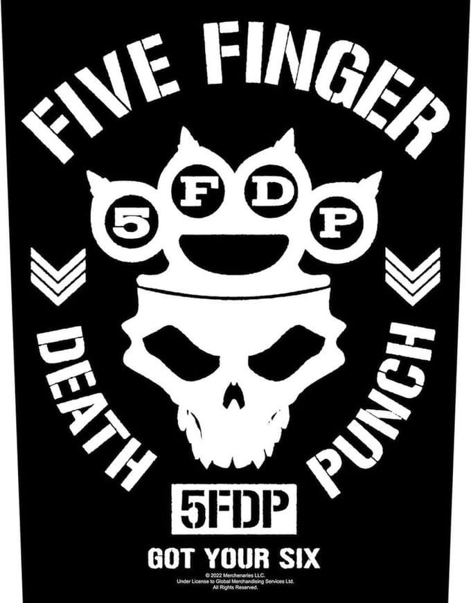 Five Finger Death Punch - Got Your Six Rugpatch - Zwart