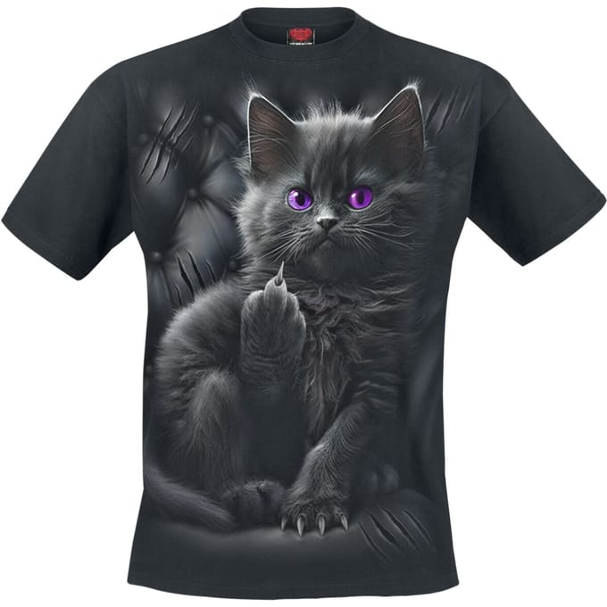 Spiral - Gothic T-shirt - Cattitude - S tot 4XL - zwart