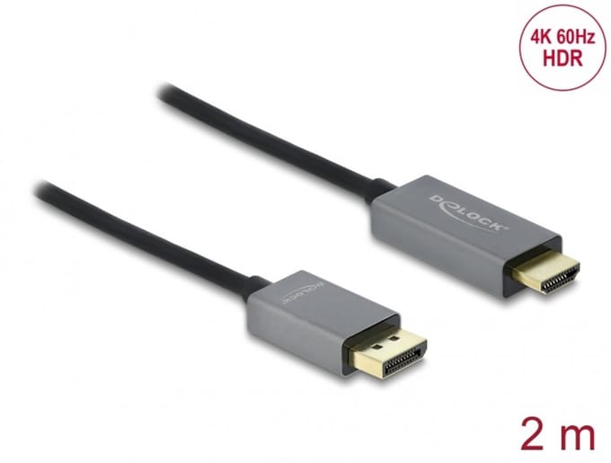 Delock Active DisplayPort 1.4 to HDMI Cable 4K 60 Hz (HDR) 2 m
