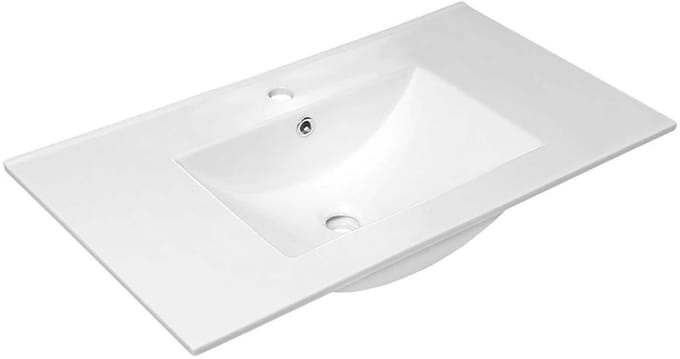 Sapho Slim Keramische meubelwastafel 90x46,5cm, wit