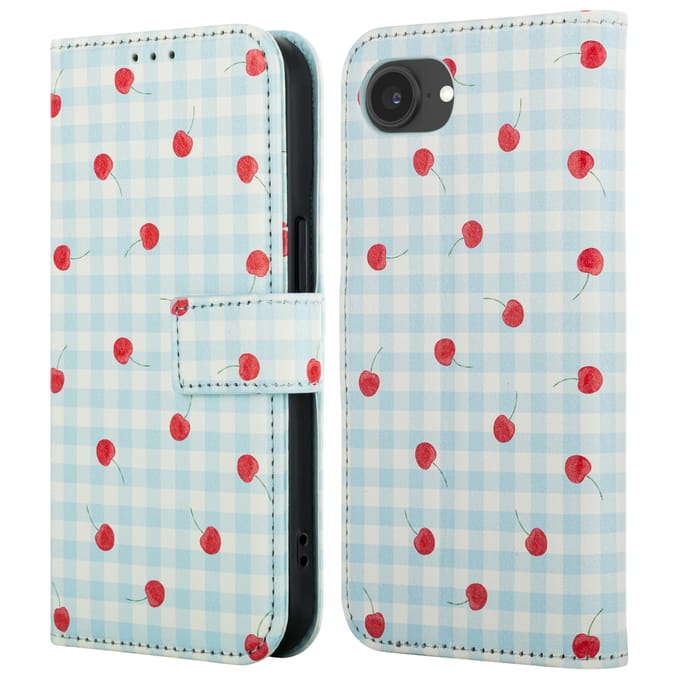 imoshion Hoesje - Geschikt voor Apple iPhone 17e / 16e - Design Bookcase smartphone - Cherry Check