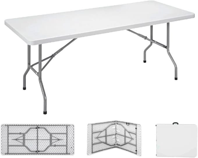 Inklapbare tafel - Klaptafel - Buiten eten - Stevig stalen frame - 180 cm breed
