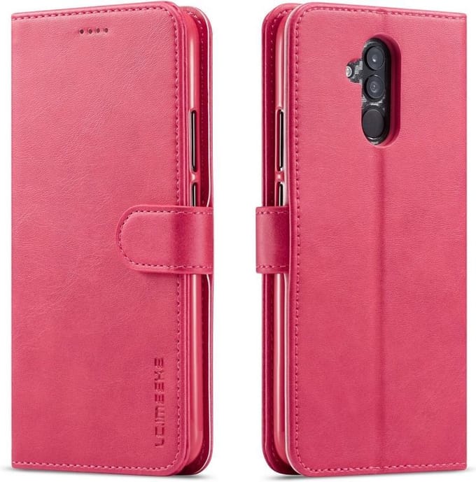 LC.IMEEKE Luxe Book Case - Geschikt voor Huawei Mate 20 Lite Hoesje - Roze