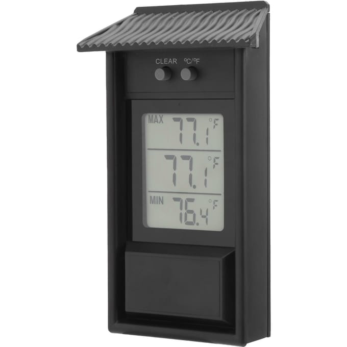 Thermomètre Numérique Extérieur Étanche Jauge de Mesure de Température pour Jardin Serre gray