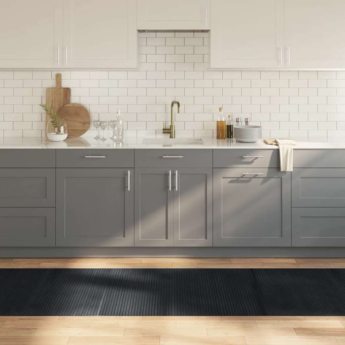 vidaXL - Vloerkleed - rechthoekig - 80x400 - cm - bamboe - zwart