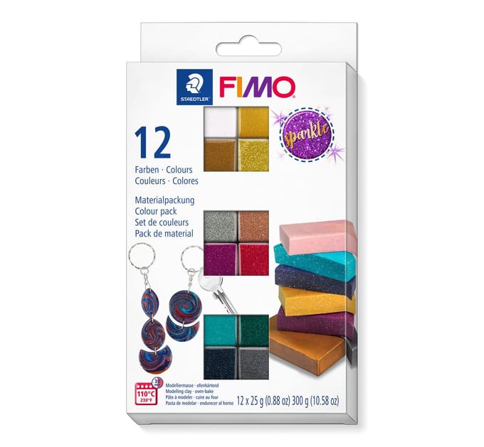 FIMO effect - ovenhardende boetseerklei - colour pack 12 kleuren sparkle colours