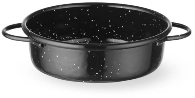 HENDI Braadpan - koolstofstaal geemailleerd - 12 cm x 4 cm - zwart - bereiden en serveren