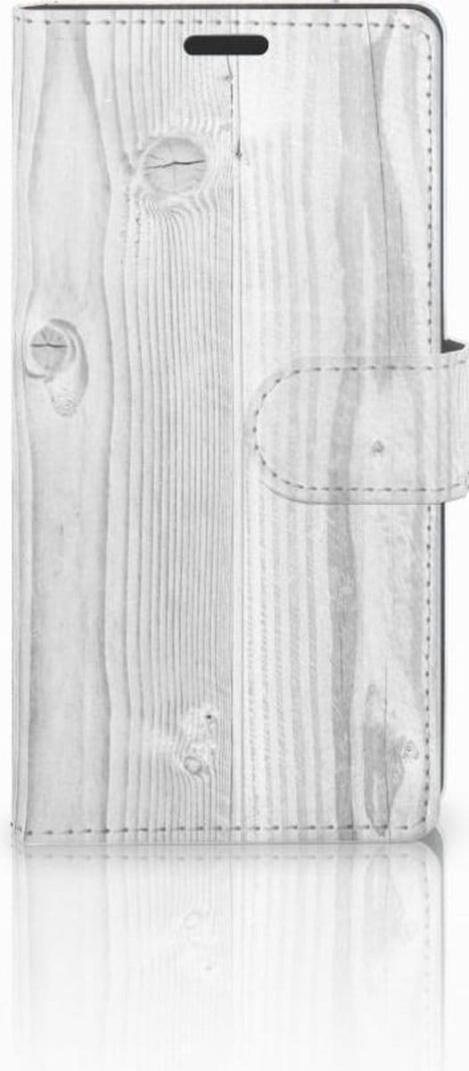 Sony Xperia Z3 Book Style Case White Wood