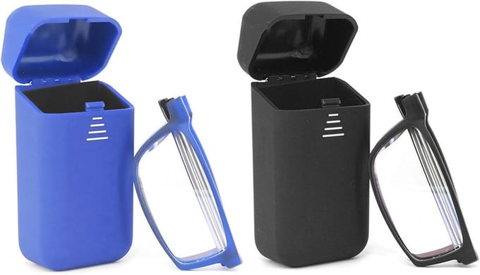 Vouwbare leesbril met blauwlichtfilter en hardschaal etui