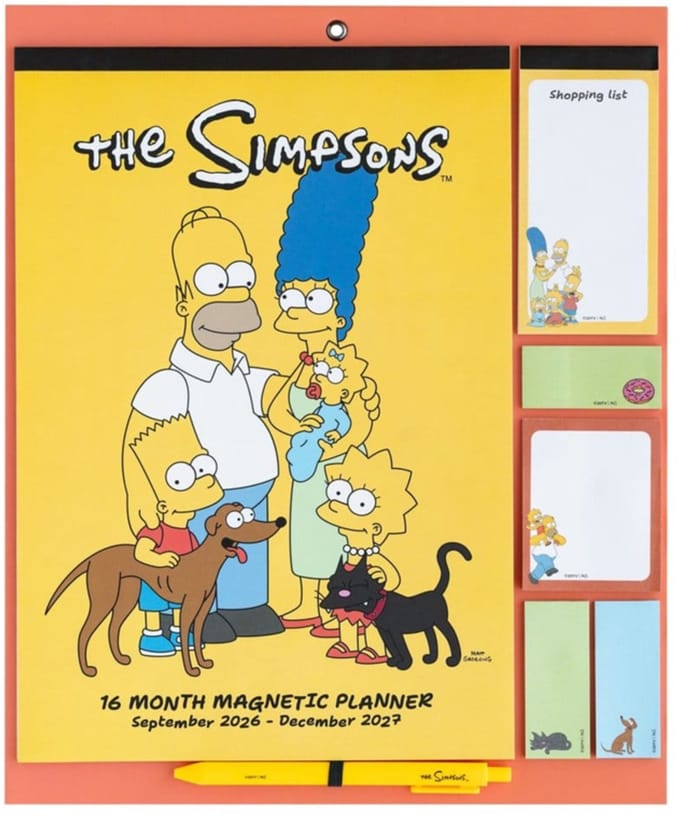Grupo Erik The Simpsons - 2026/2027 With Magnet Planner - Multicolours