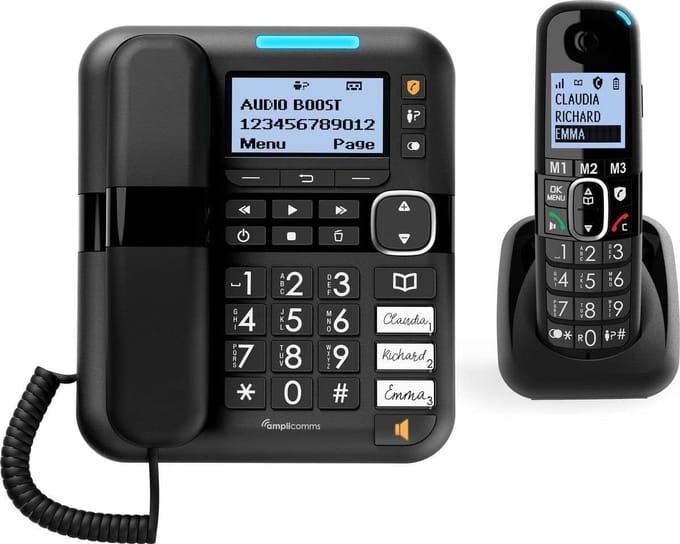 Draadloze DECT Telefoon en Vaste Telefoon Set met Grote Toetsen voor Senioren