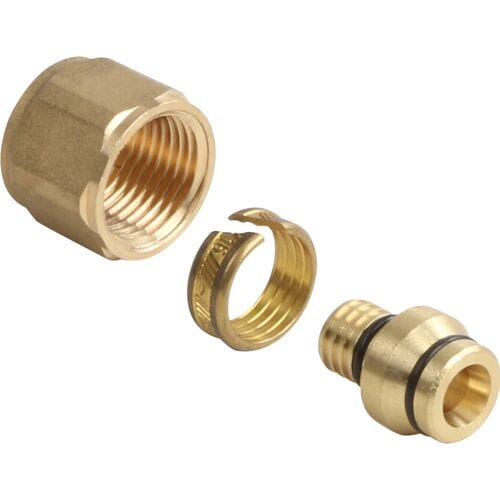 Henco 13 overgangskoppeling - 16 mm knel x Cu 15 mm messing