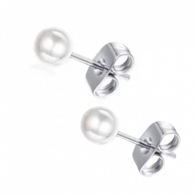 Synthetische - Parel oorbellen 5 mm wit